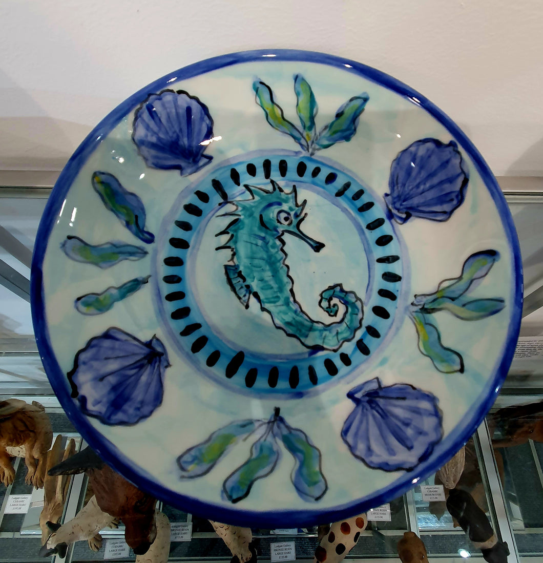Seahorse painted bowl by Emma Macfadyen