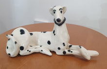 Load image into Gallery viewer, Dog black and white figurative ceramic sculpture by Sophie Howard
