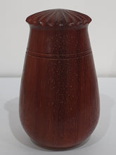 Load image into Gallery viewer, Padquk pot with poppy seed head lid.
