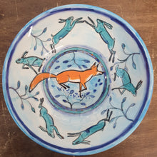 Load image into Gallery viewer, Fox and Hares hand painted bowl by Emma Macfadyen
