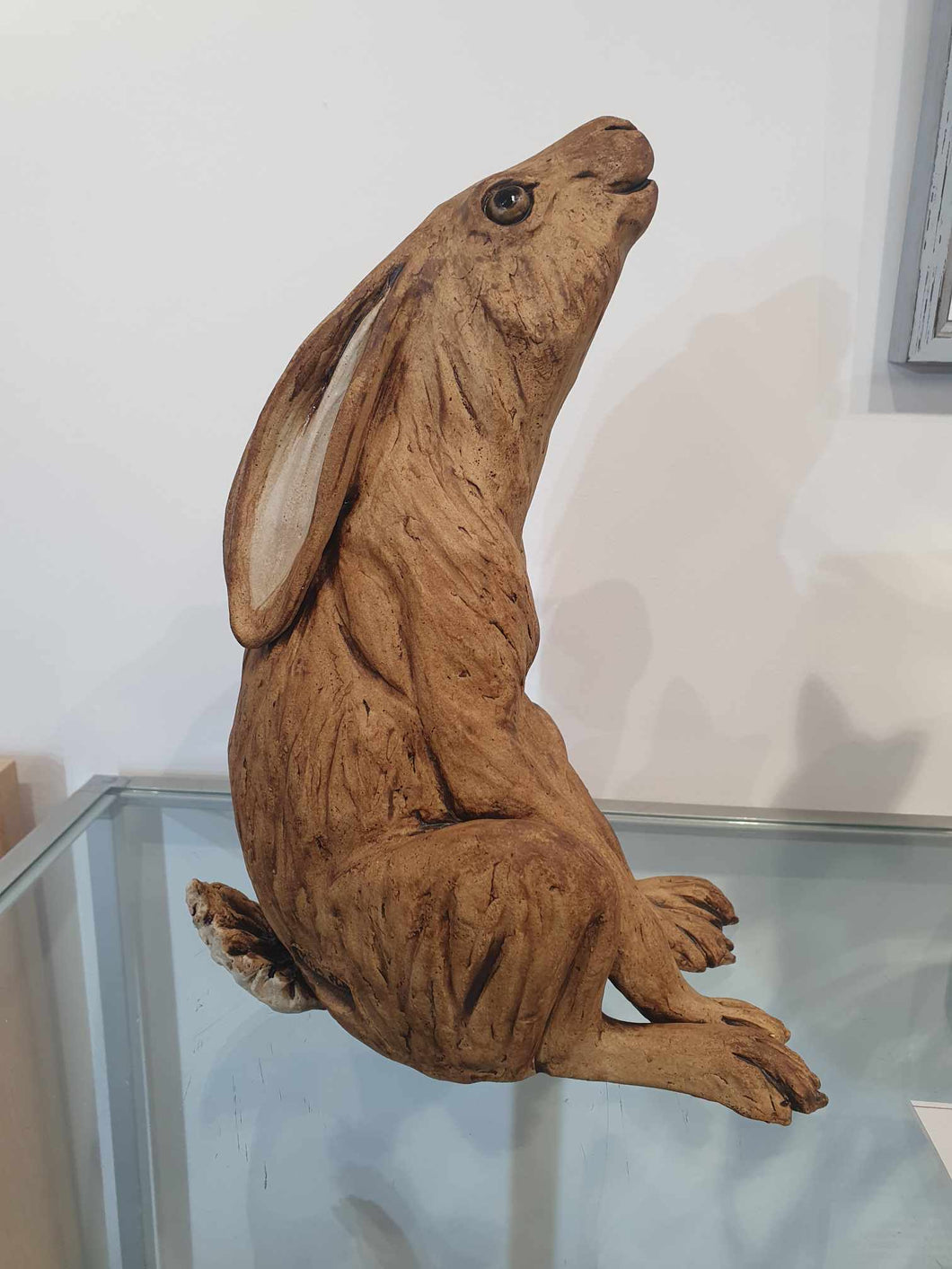 Moon gazing large hare ceramic