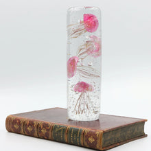 Load image into Gallery viewer, Four Pink Jellyfish Glass Paperweight
