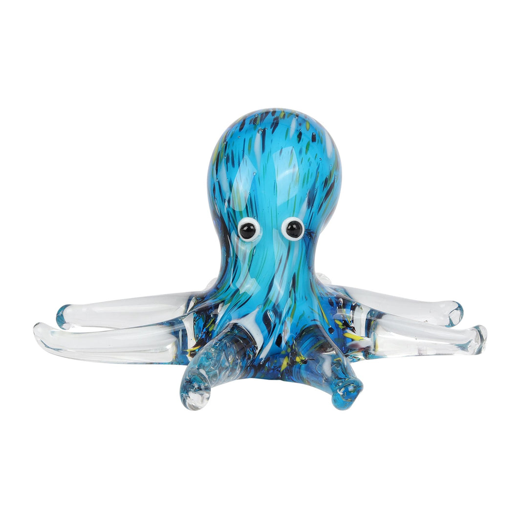 GLASS FIGURINE - BLUE OCTOPUS