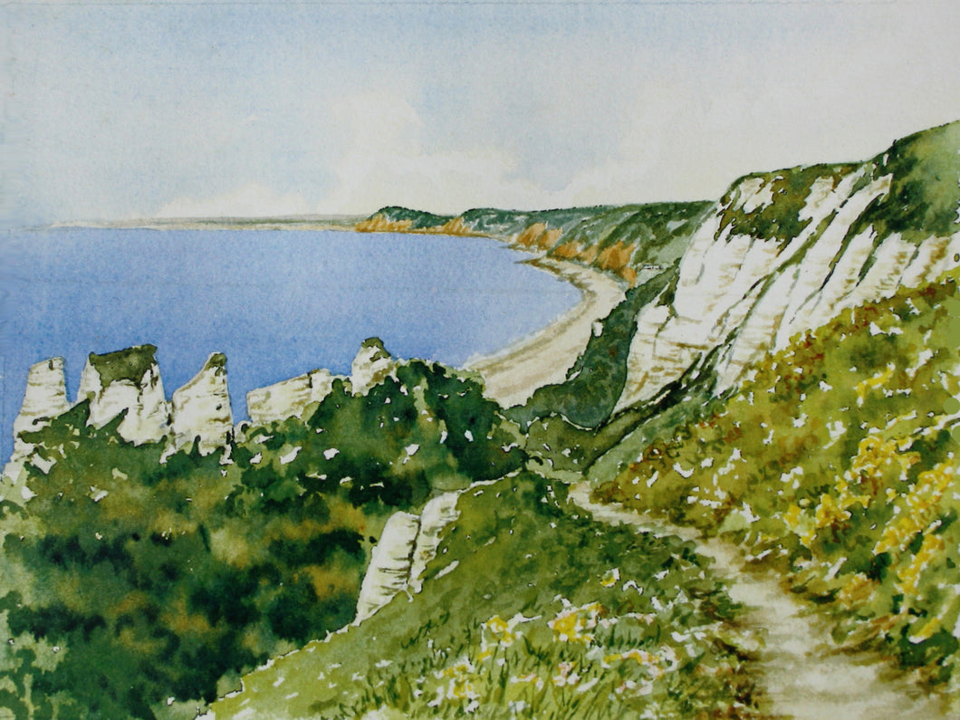 Branscombe Cliff framed print