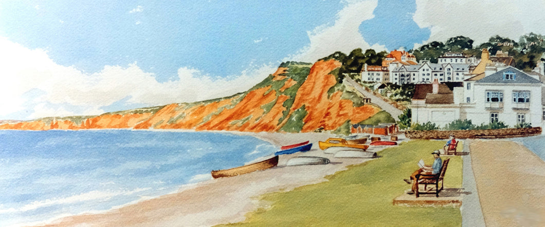 Budleigh Salterton Beach Signed Framed print