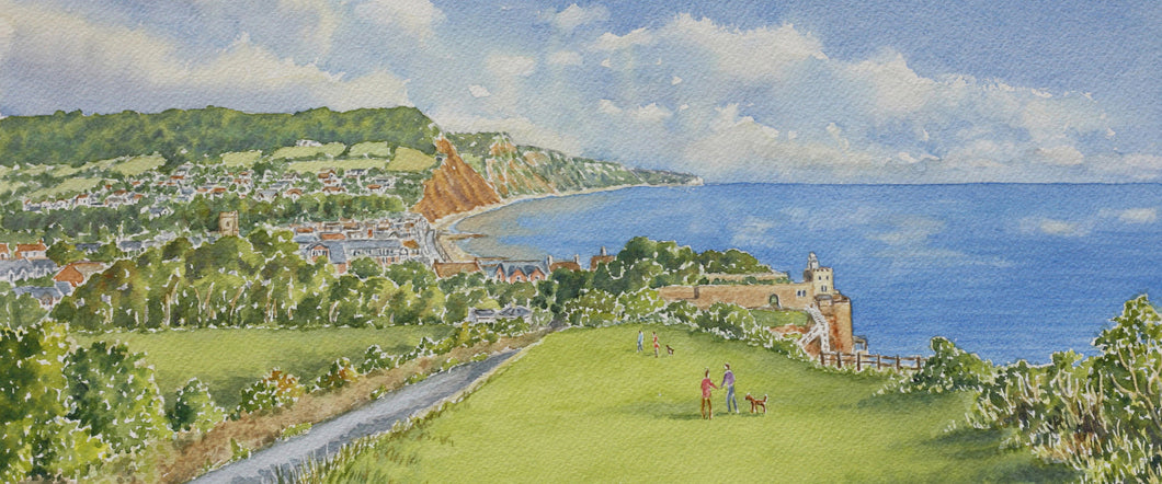 Walking down to Sidmouth signed Framed Print