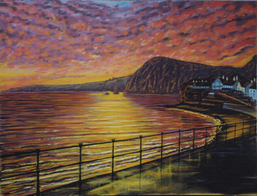 Sidmouth Sunset Signed Framed Print