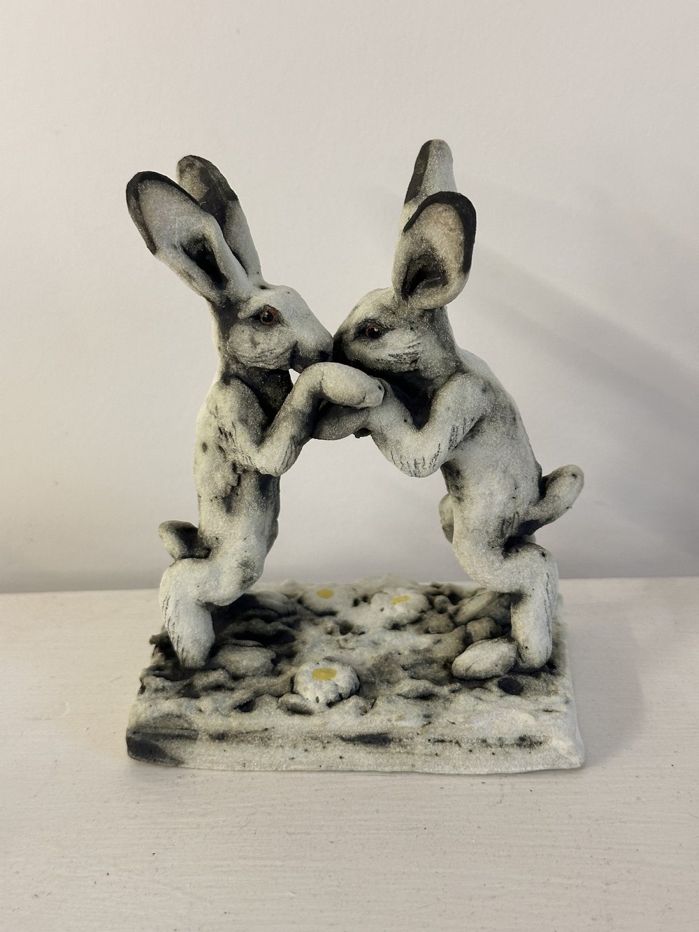 Boxing hares By Sally Gardiner