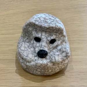 Hedgehog Baby Raku Sculpture by Paul Jenkins